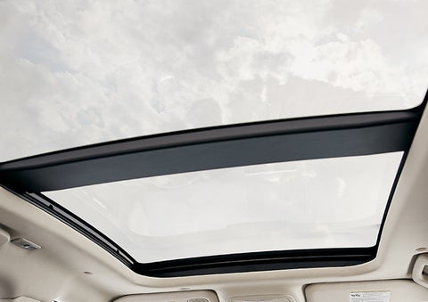 The available panoramic Vista Roof® is shown from inside a 2023 Lincoln Corsair® SUV. | Rydell Lincoln in Independence IA