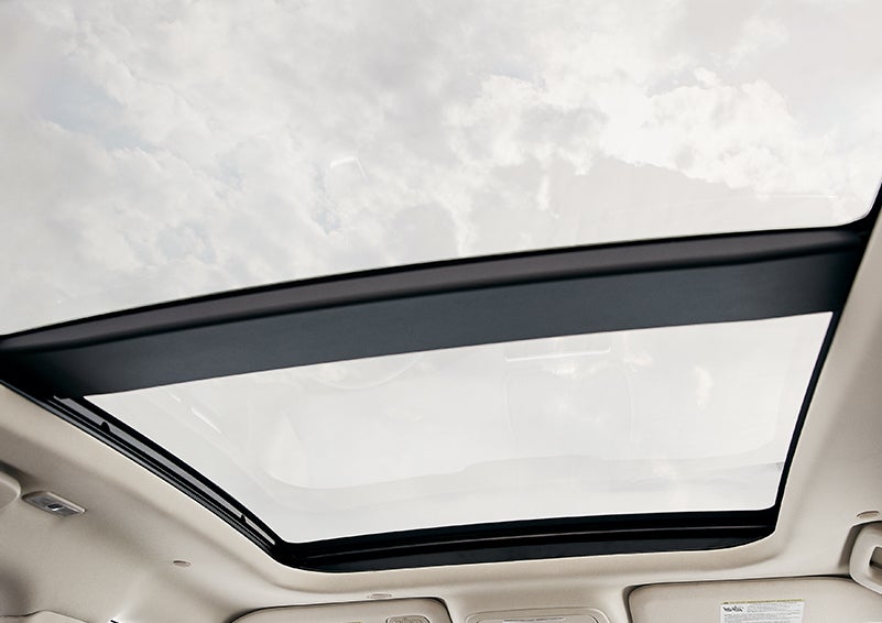 The available panoramic Vista Roof® is shown from inside a 2024 Lincoln Corsair® SUV. | Rydell Lincoln in Independence IA