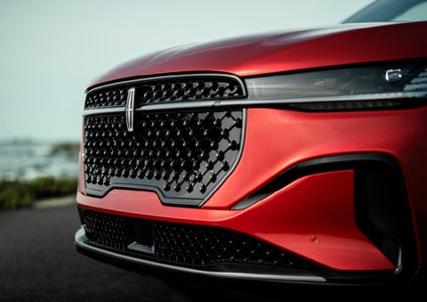 The sleek grille of a 2024 Lincoln Nautilus® SUV with the available Jet Appearance Package makes a bold statement. | Rydell Lincoln in Independence IA