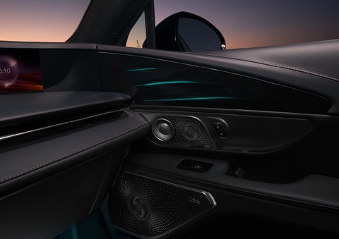 Selectable ambient lighting glows in the passenger door panel. | Rydell Lincoln in Independence IA