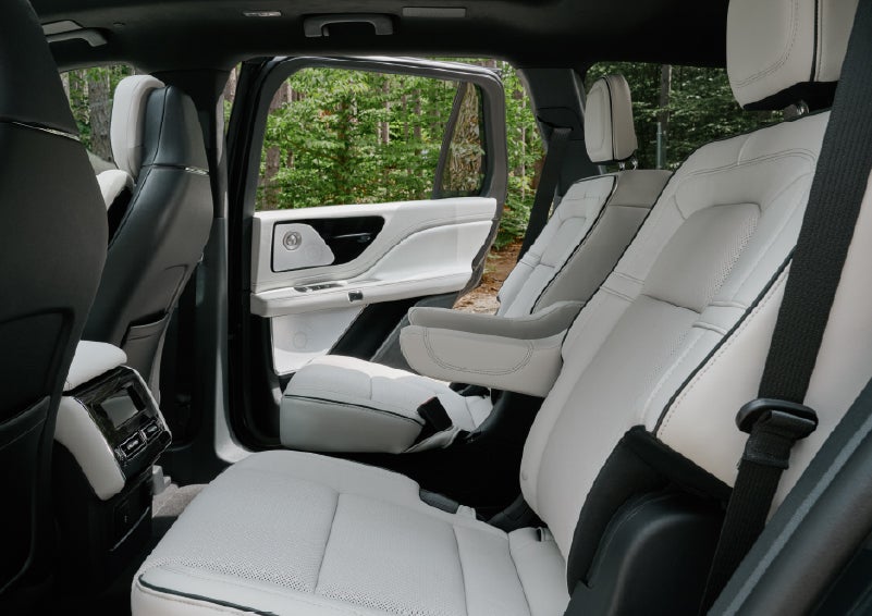A side view of the second row with captain’s chairs in a 2027 Lincoln Aviator® Black Label™ SUV. | Rydell Lincoln in Independence IA