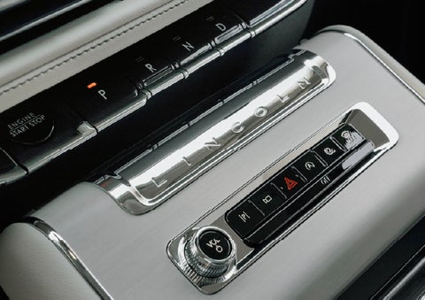 The piano key gear selector of a 2027 Lincoln Aviator® Back Label™ SUV. | Rydell Lincoln in Independence IA